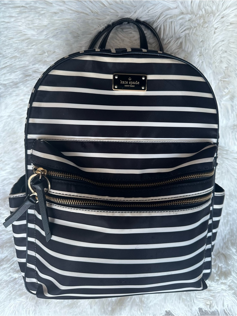 kate spade Black & White Striped Backpack - Picture 11 of 16